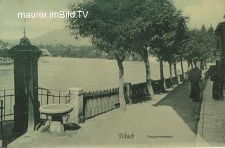 Draupromenade mit Brunnen - Draupromenade - alte historische Fotos Ansichten Bilder Aufnahmen Ansichtskarten 