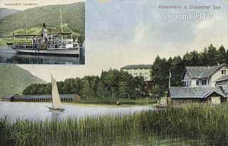 Seehof und Hotel Annenheim mit Damfschiff - St. Andrä - alte historische Fotos Ansichten Bilder Aufnahmen Ansichtskarten 