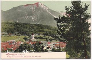 Hermagor mit Blick auf Spitzegel vor dem Brand - Oesterreich - alte historische Fotos Ansichten Bilder Aufnahmen Ansichtskarten 