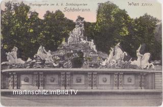 Wien, Schönbrun K.K. Schlossgarten u. Neptungrotte - Wien,Hietzing - alte historische Fotos Ansichten Bilder Aufnahmen Ansichtskarten 