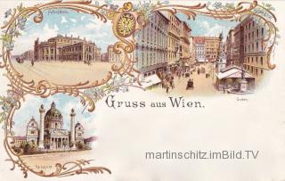 3 Bild Litho Karte - Wien - Wien - alte historische Fotos Ansichten Bilder Aufnahmen Ansichtskarten 