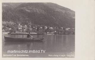 Blick vom Ossiachersee auf Sattendorf - Villach Land - alte historische Fotos Ansichten Bilder Aufnahmen Ansichtskarten 