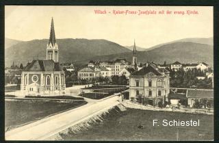 Evangelische Kirche und Villa Stage - Kärnten - alte historische Fotos Ansichten Bilder Aufnahmen Ansichtskarten 