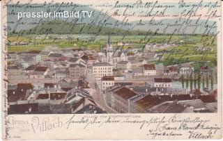 Villach vom Stadtpfarrturm - Kärnten - alte historische Fotos Ansichten Bilder Aufnahmen Ansichtskarten 