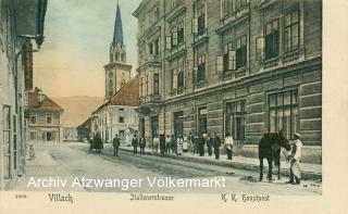 Villach Italienerstrasse, K.K. Hauptpost - Villach-Innere Stadt - alte historische Fotos Ansichten Bilder Aufnahmen Ansichtskarten 