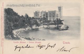 Trieste, Schloß Miramar  ( Prägekarte ) - Europa - alte historische Fotos Ansichten Bilder Aufnahmen Ansichtskarten 