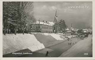 Eislaufen am Lendkanal - Villacher Vorstadt  (8. Bez) - alte historische Fotos Ansichten Bilder Aufnahmen Ansichtskarten 