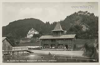 Badeanstalt bei der Ruine Landskron - alte historische Fotos Ansichten Bilder Aufnahmen Ansichtskarten 