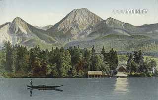 Faakersee mit Mittagskogel - Villach Land - alte historische Fotos Ansichten Bilder Aufnahmen Ansichtskarten 