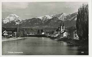 Aussicht von der Draubrücke - Kärnten - alte historische Fotos Ansichten Bilder Aufnahmen Ansichtskarten 