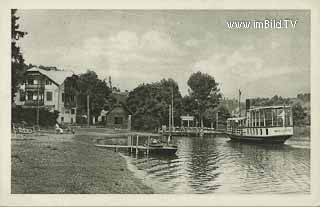 Seebrücke - Landungsplatz mit Restauration Steiner - Kärnten - alte historische Fotos Ansichten Bilder Aufnahmen Ansichtskarten 