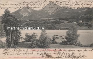 Panoramaansicht auf Türkenkopf und Mittagskogel - Faak am See - alte historische Fotos Ansichten Bilder Aufnahmen Ansichtskarten 