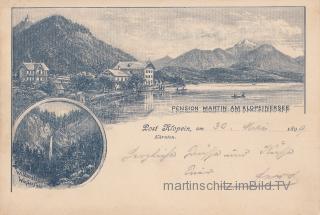 2 Bild Litho Karte - Pension Martin Klopeinersee - Europa - alte historische Fotos Ansichten Bilder Aufnahmen Ansichtskarten 