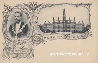 2 Bild Litho Karte - Wien - Wien,Innere Stadt - alte historische Fotos Ansichten Bilder Aufnahmen Ansichtskarten 