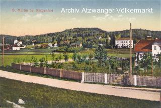 Klagenfurt St. Martin, Ortsansicht mit Kirche - alte historische Fotos Ansichten Bilder Aufnahmen Ansichtskarten 