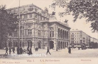 Wien, K.K. Hof-Operntheater und Kärntnerring  - Europa - alte historische Fotos Ansichten Bilder Aufnahmen Ansichtskarten 