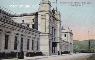 Triest, Staatsbahnhof - Europa - alte historische Fotos Ansichten Bilder Aufnahmen Ansichtskarten 