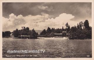 Faakersee, Strandbad auf der Insel - Europa - alte historische Fotos Ansichten Bilder Aufnahmen Ansichtskarten 