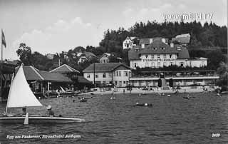 Strandhotel Aschgan mit Strandbad - Kärnten - alte historische Fotos Ansichten Bilder Aufnahmen Ansichtskarten 