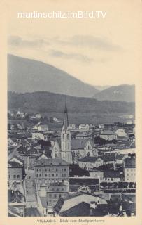 Villach Blick vom Stadtpfarrturm - Europa - alte historische Fotos Ansichten Bilder Aufnahmen Ansichtskarten 