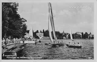 Segeln am Werzerstrand - Klagenfurt Land - alte historische Fotos Ansichten Bilder Aufnahmen Ansichtskarten 