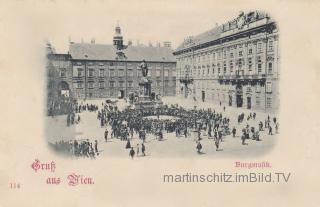 Wien, Burgplatz mit Burgmusik - alte historische Fotos Ansichten Bilder Aufnahmen Ansichtskarten 