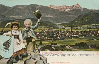 Villach, Grusskarte - Europa - alte historische Fotos Ansichten Bilder Aufnahmen Ansichtskarten 