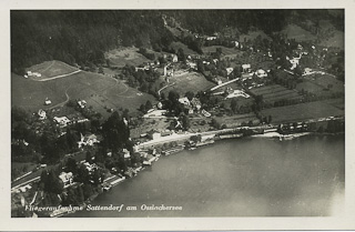 Luftbildaufnahme Sattendorf - Treffen am Ossiacher See - alte historische Fotos Ansichten Bilder Aufnahmen Ansichtskarten 