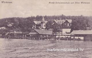 Militärschwimmschule und Hotel Wörthersee - Klagenfurt(Stadt) - alte historische Fotos Ansichten Bilder Aufnahmen Ansichtskarten 