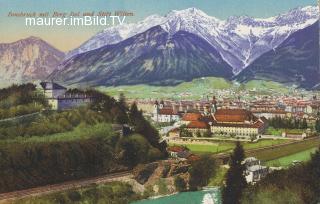 Innsbruck mit Berg Isel und Stift Wilten - alte historische Fotos Ansichten Bilder Aufnahmen Ansichtskarten 