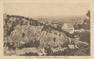 Mödling mit Schwarzer Turm - alte historische Fotos Ansichten Bilder Aufnahmen Ansichtskarten 