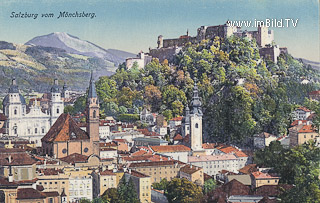 Salzburg vom Mönchsberg - Oesterreich - alte historische Fotos Ansichten Bilder Aufnahmen Ansichtskarten 