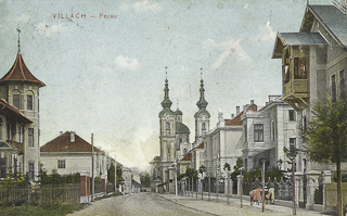 Peraustrasse - Villach-Innere Stadt - alte historische Fotos Ansichten Bilder Aufnahmen Ansichtskarten 