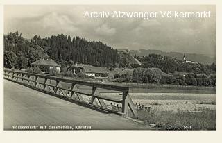 Völkermarkt mit Draubrücke - Völkermarkt - alte historische Fotos Ansichten Bilder Aufnahmen Ansichtskarten 