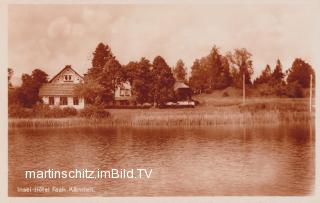 Faakersee, Insel - Hotel - Villach Land - alte historische Fotos Ansichten Bilder Aufnahmen Ansichtskarten 