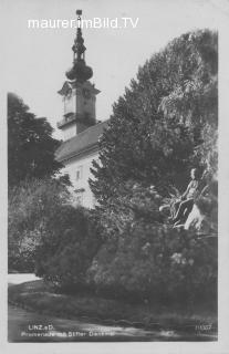 Linz, Promenade mit Stifter Denkmal - Europa - alte historische Fotos Ansichten Bilder Aufnahmen Ansichtskarten 