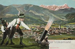 Villach, Grusskarte - Oesterreich - alte historische Fotos Ansichten Bilder Aufnahmen Ansichtskarten 