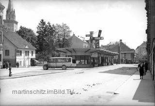 Villach, Busbahnhof am Hans  Gasserplatz - Villach - alte historische Fotos Ansichten Bilder Aufnahmen Ansichtskarten 