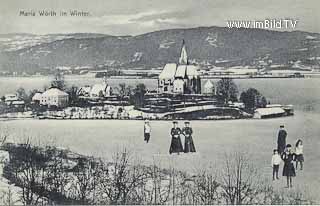 Maria Wörth im Winter - alte historische Fotos Ansichten Bilder Aufnahmen Ansichtskarten 