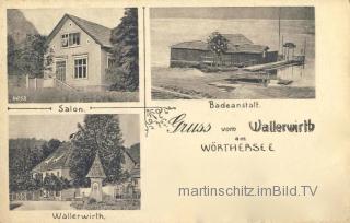 3 Bild Litho Karte - Wallerwirt - Techelsberg am Wörther See - alte historische Fotos Ansichten Bilder Aufnahmen Ansichtskarten 