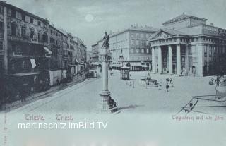 Triest, Tergesteum und alte Börse - Triest - alte historische Fotos Ansichten Bilder Aufnahmen Ansichtskarten 