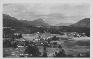 Fernaufnahme mit Dobratsch - Hermagor - alte historische Fotos Ansichten Bilder Aufnahmen Ansichtskarten 