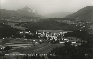 Fernaufnahme mit Dobratsch - Hermagor-Pressegger See - alte historische Fotos Ansichten Bilder Aufnahmen Ansichtskarten 