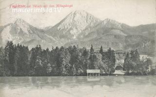 Faakersee Insel mit Mittagskogel - Europa - alte historische Fotos Ansichten Bilder Aufnahmen Ansichtskarten 