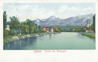 An der Drau Richtung Perau - Europa - alte historische Fotos Ansichten Bilder Aufnahmen Ansichtskarten 