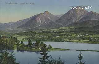 Faakersee - Insel und Mittagskogel - Finkenstein am Faaker See - alte historische Fotos Ansichten Bilder Aufnahmen Ansichtskarten 