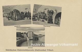 Villach, Städtisches Elektrizitätswek - Gailwerk - Villach - alte historische Fotos Ansichten Bilder Aufnahmen Ansichtskarten 