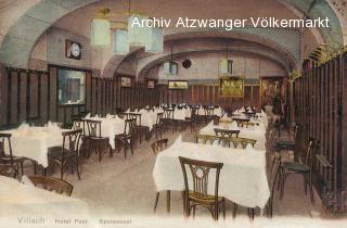 Villach, Hotel Post-Speisesaal - Villach - alte historische Fotos Ansichten Bilder Aufnahmen Ansichtskarten 