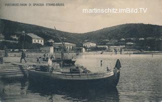 Portorose, Hafen und Strandbäder - Pirian (Pirano) / Piran - alte historische Fotos Ansichten Bilder Aufnahmen Ansichtskarten 