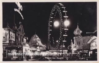 Wien, Prater bei Nacht - alte historische Fotos Ansichten Bilder Aufnahmen Ansichtskarten 